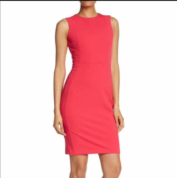 Calvin Klein Sleeveless Scuba Sheath Dress - Picture 2 of 8